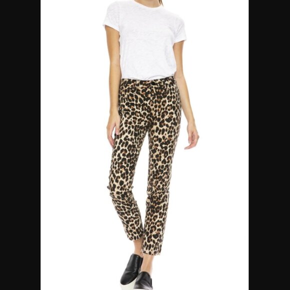 Paige Denim Hoxton Straight Ankle Jeans in Sahara Leopard 27" - Picture 1 of 7